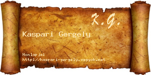 Kaspari Gergely névjegykártya